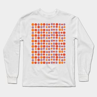 Halloween Colored Circles Modern Decorative Abstract Mosaic Dots Pattern Long Sleeve T-Shirt